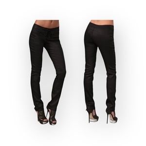 VHTF: new Haute Hippie  Sexy Lenny Lace Up Coated Skinny Jeans Pants  Black L